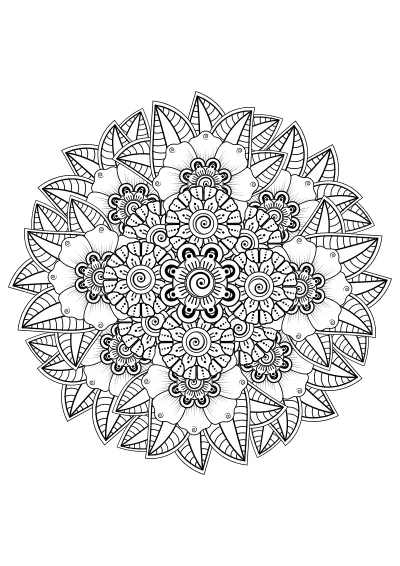 Malowanka mandala do druku A4