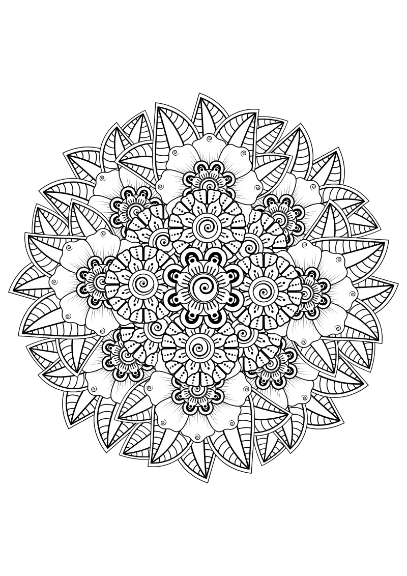 Malowanka mandala do druku A4