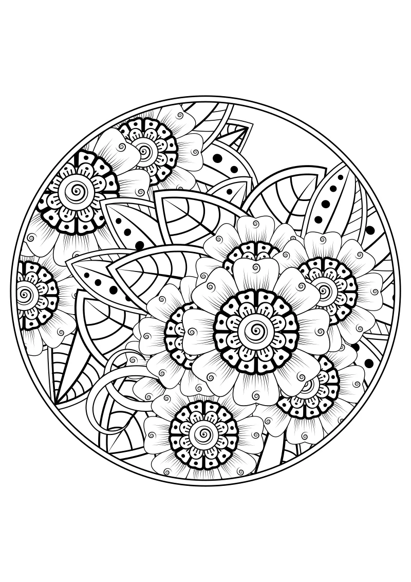 Łatwa kolorowanka mandala dla przedszkolaka