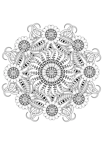 Edukacyjna kolorowanka mandala do wydruku