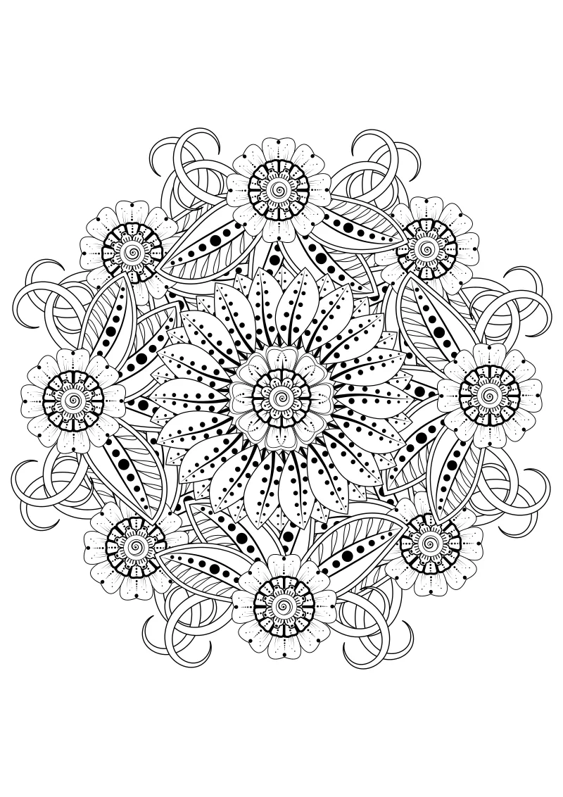 Edukacyjna kolorowanka mandala do wydruku
