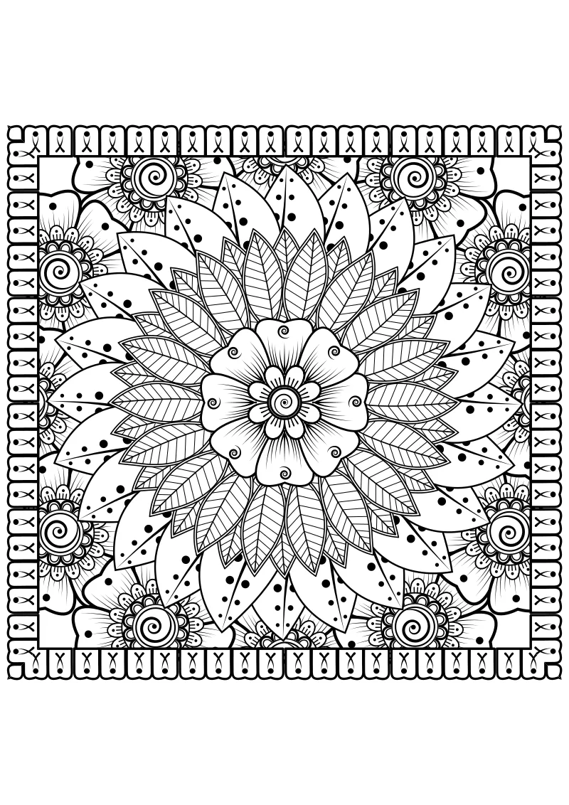 Kolorowanka mandala – format A4 PDF