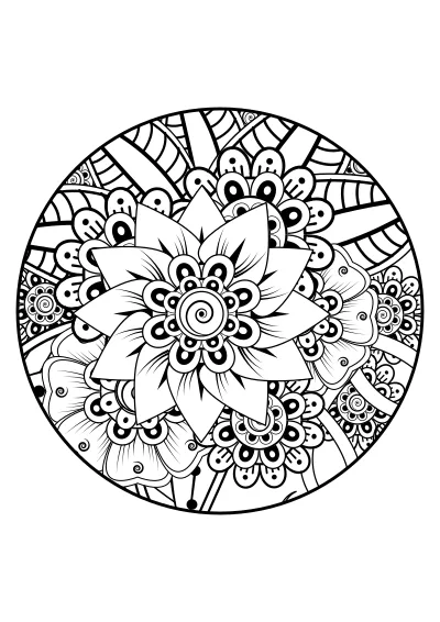 Prosta kolorowanka mandala do kolorowania