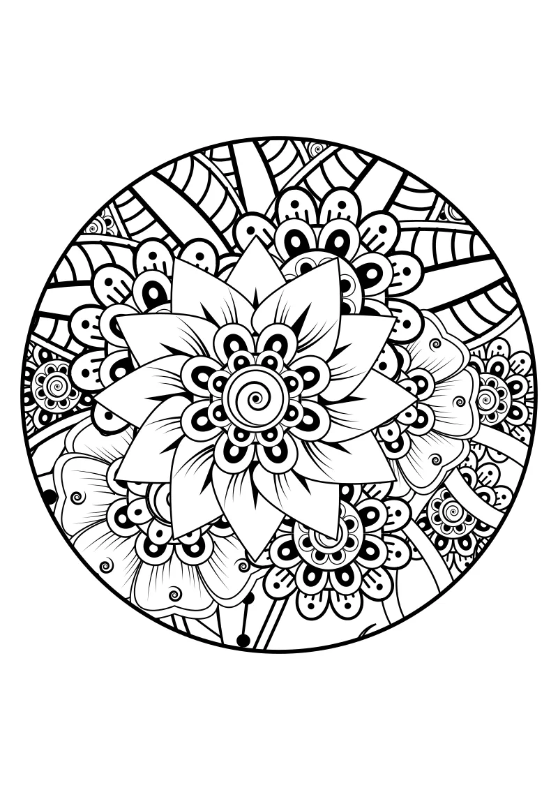 Prosta kolorowanka mandala do kolorowania