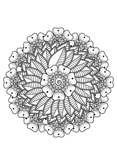 Kolorowanka z mandala do pobrania