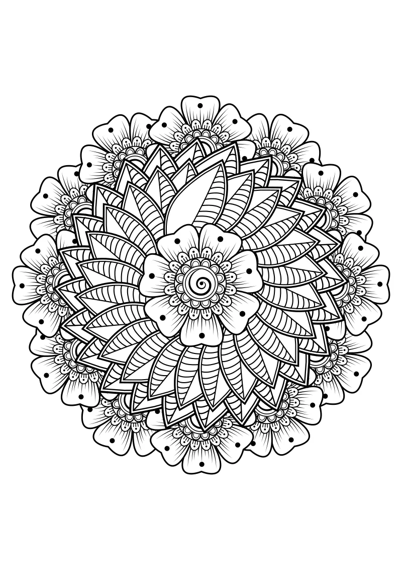 Kolorowanka z mandala do pobrania