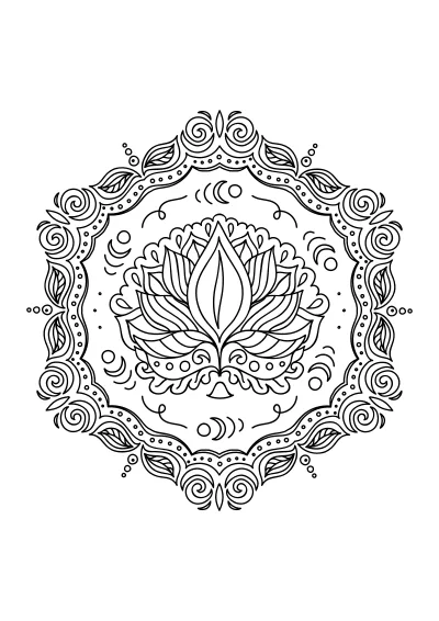 kolorowanka do druku mandala PDF