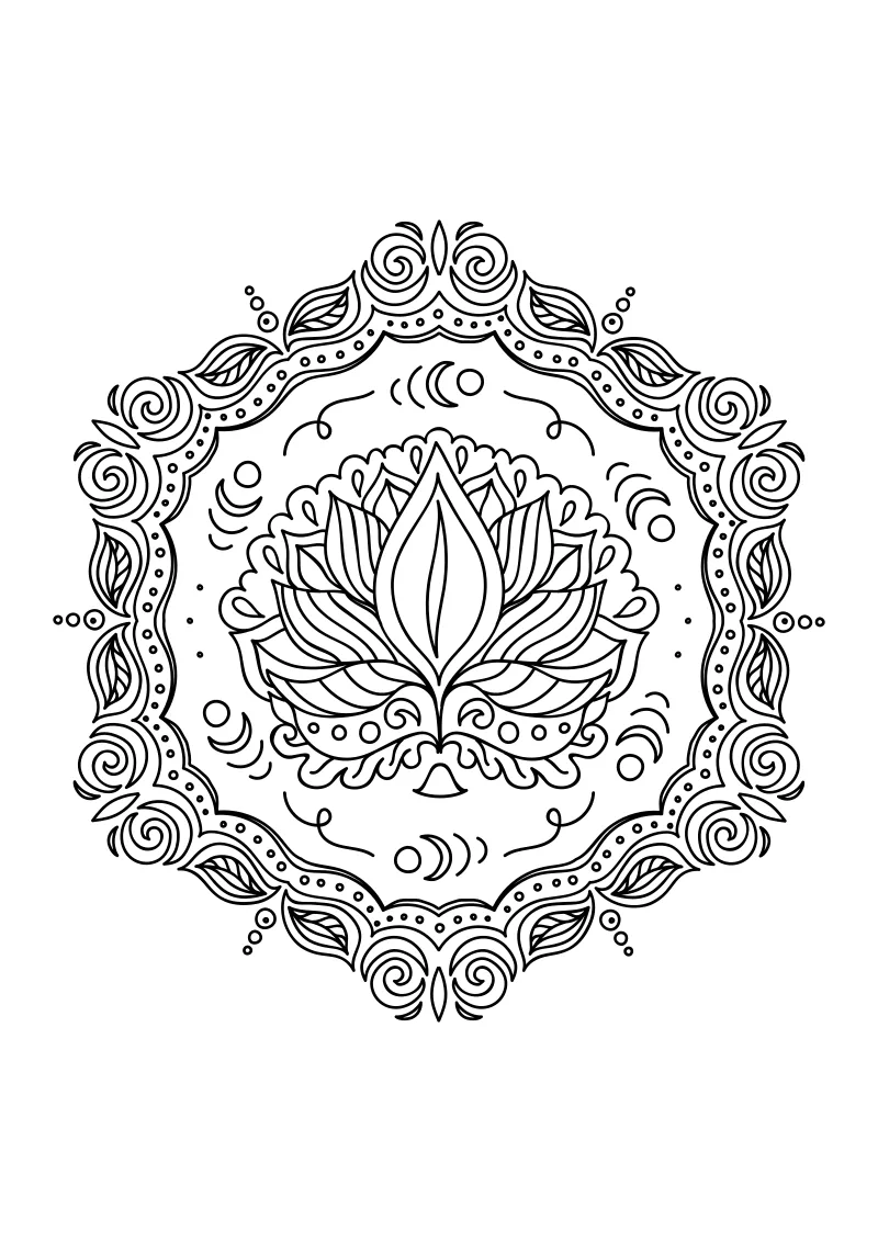 kolorowanka do druku mandala PDF