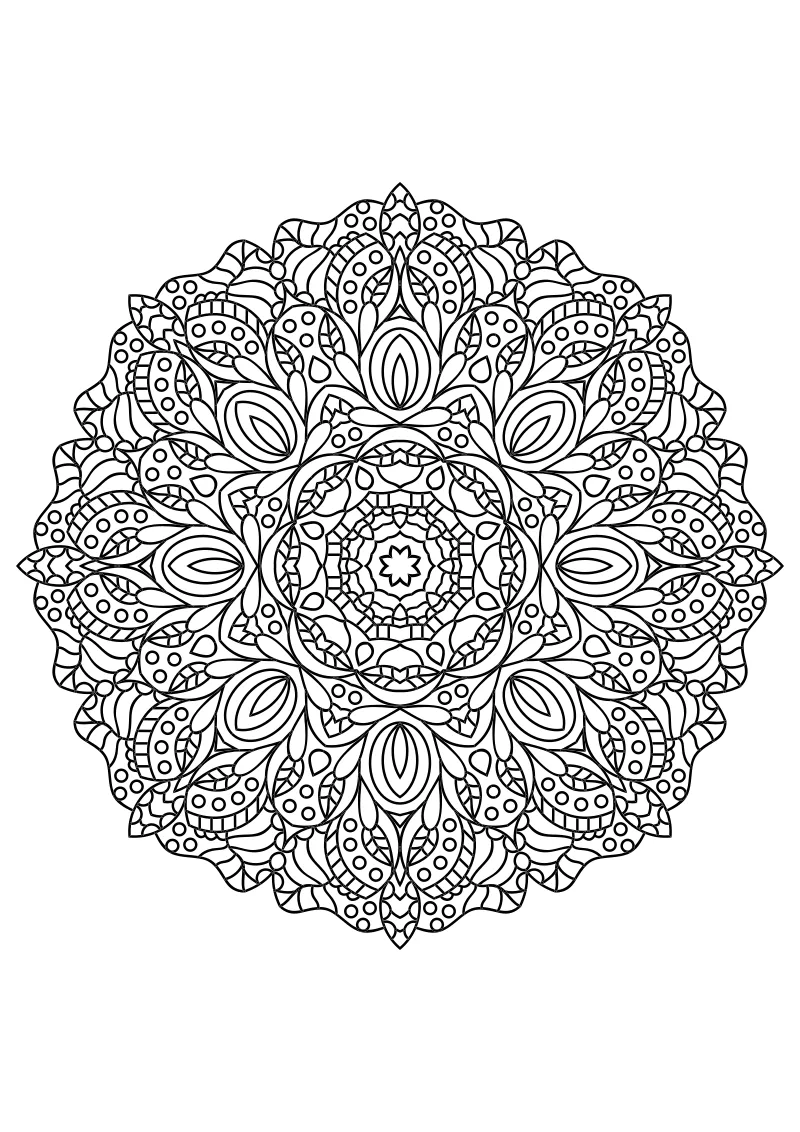 Edukacyjna kolorowanka mandala do wydruku