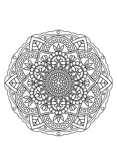 Kolorowanka do druku mandala