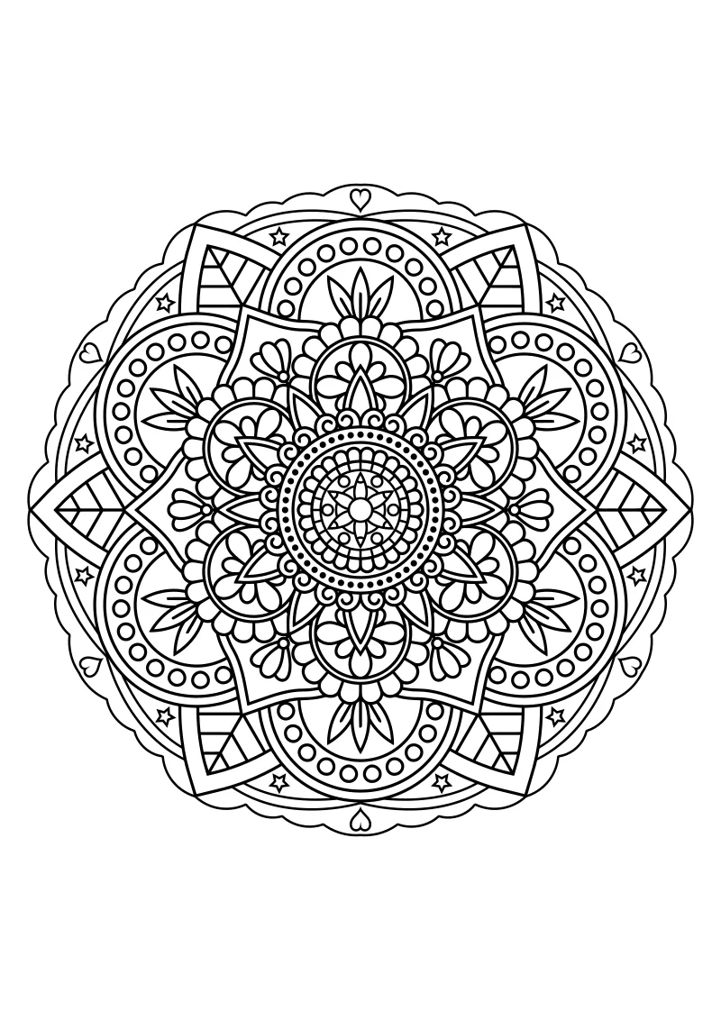 Kolorowanka do druku mandala