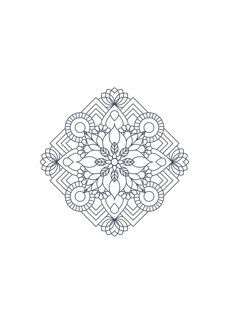 Malowanka mandala do druku A4
