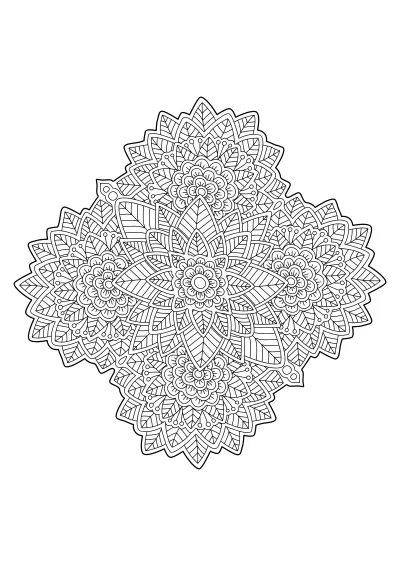 Malowanka mandala do druku A4