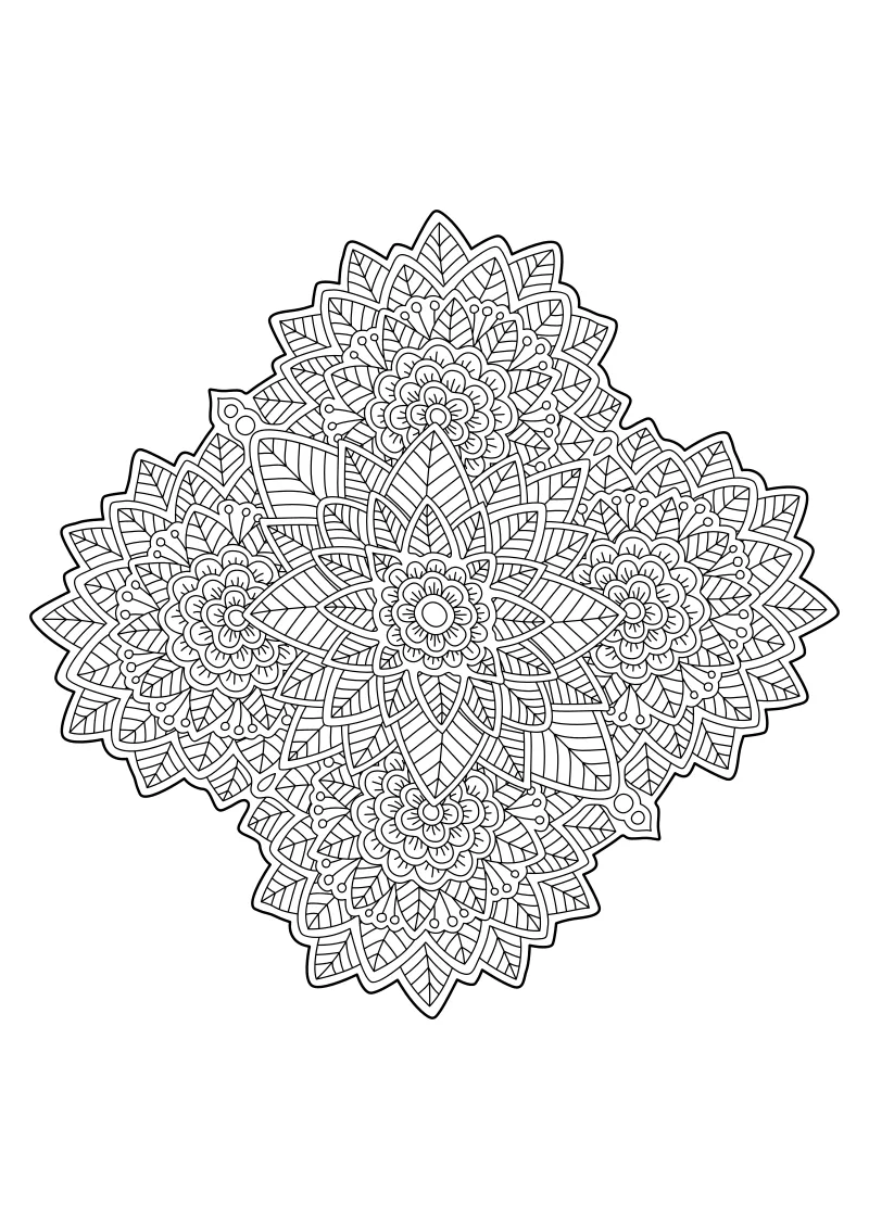 Malowanka mandala do druku A4