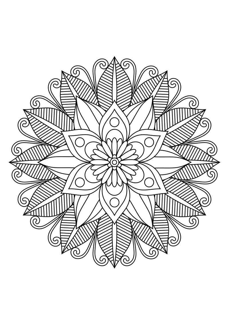 Łatwa kolorowanka mandala dla przedszkolaka