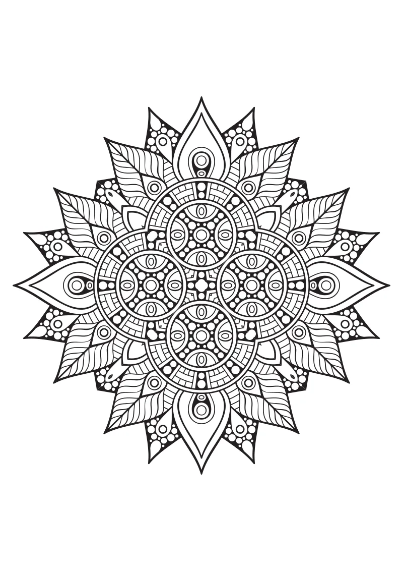 Prosta kolorowanka mandala do kolorowania