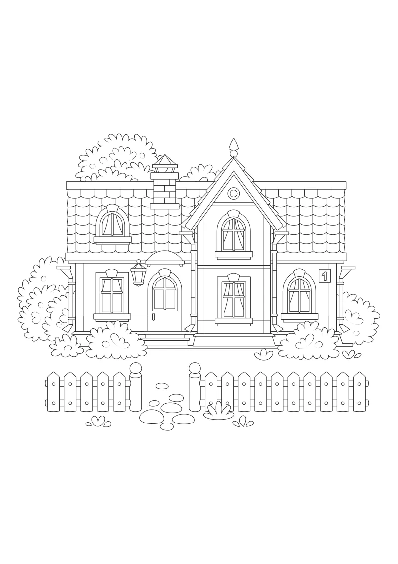Kolorowanka dom – format A4 PDF