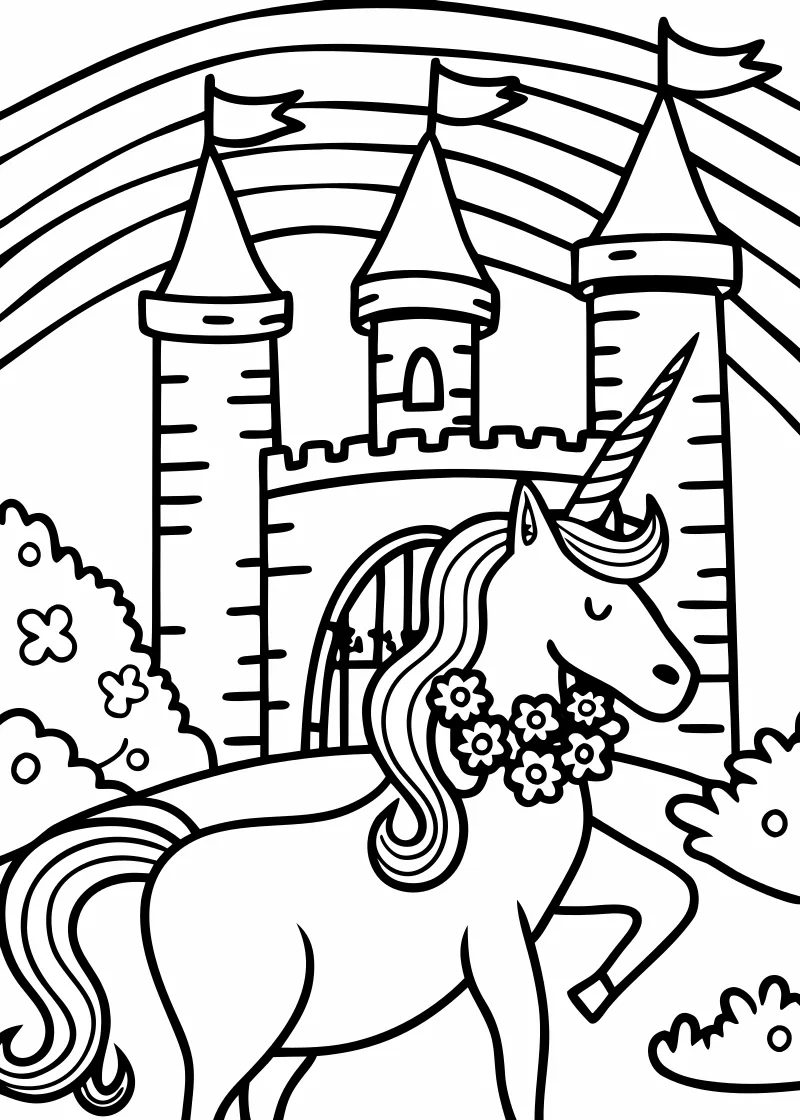 Darmowa kolorowanka jednorozce do druku PDF - wariant 26