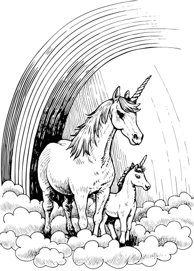 Darmowa kolorowanka jednorozce do druku PDF - wariant 44