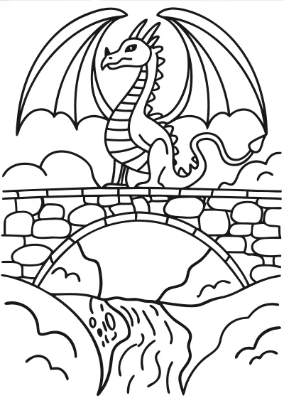Pokoloruj smoki – darmowy szablon PDF - wariant 18
