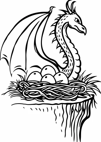 Kolorowanka smoki - wariant 19