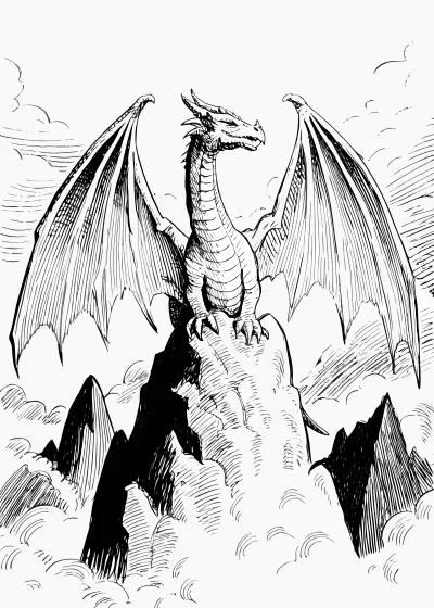 Darmowa kolorowanka smoki do druku PDF - wariant 44