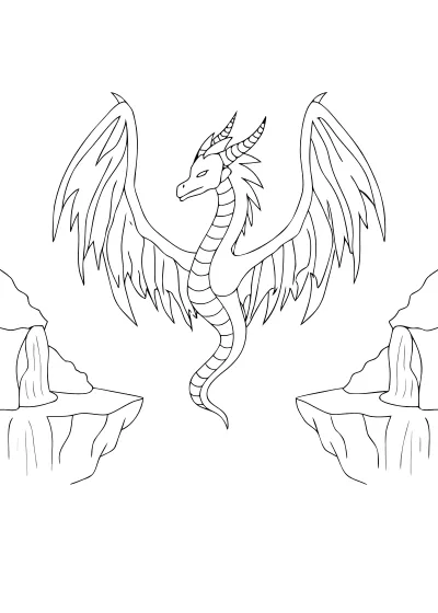 Darmowa kolorowanka smoki do druku PDF - wariant 8