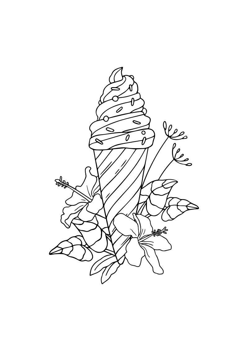 Kolorowanka z lody do pobrania