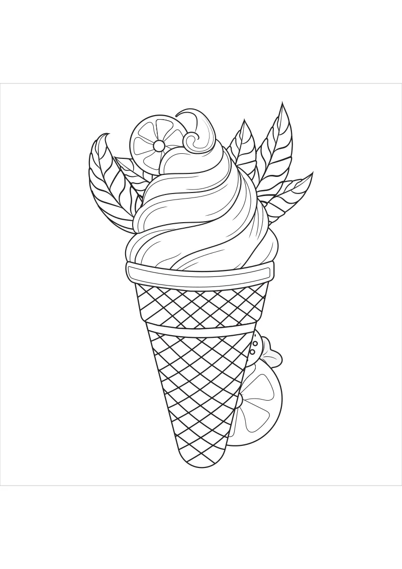 Kolorowanka z lody do pobrania