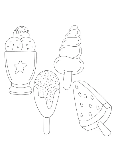 lody kolorowanka dla dzieci