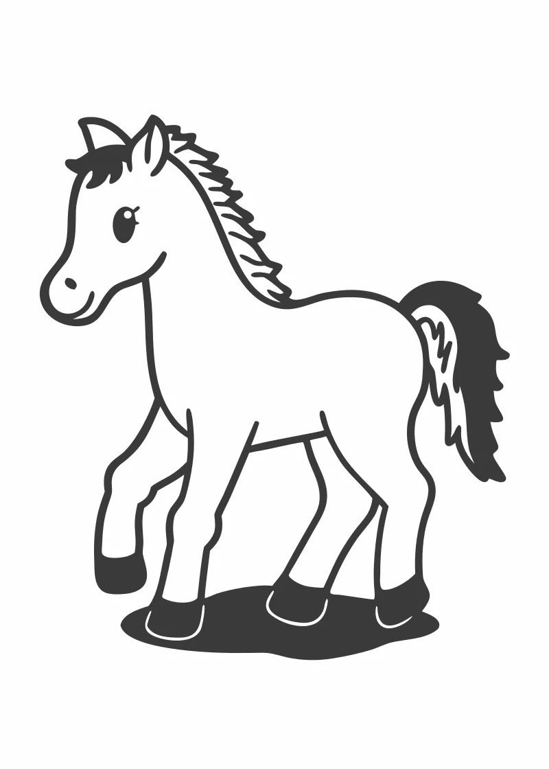 koniki do druku i pokolorowania - wariant 5