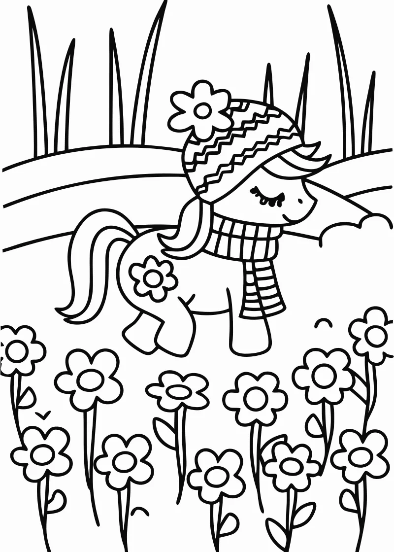 Pokoloruj koniki – darmowy szablon PDF - wariant 60
