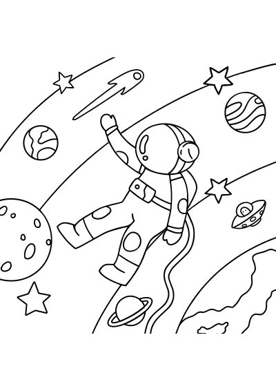 Kolorowanka kosmos – format A4 PDF