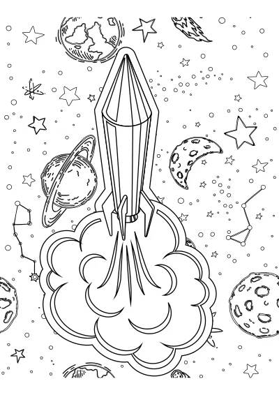 Darmowa kolorowanka kosmos do druku PDF