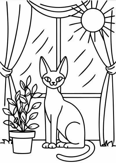 Kolorowanka koty – format A4 PDF - wariant 58