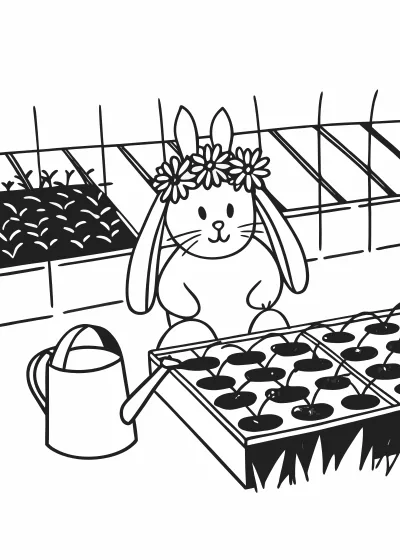 Pokoloruj kroliczki – darmowy szablon PDF - wariant 31