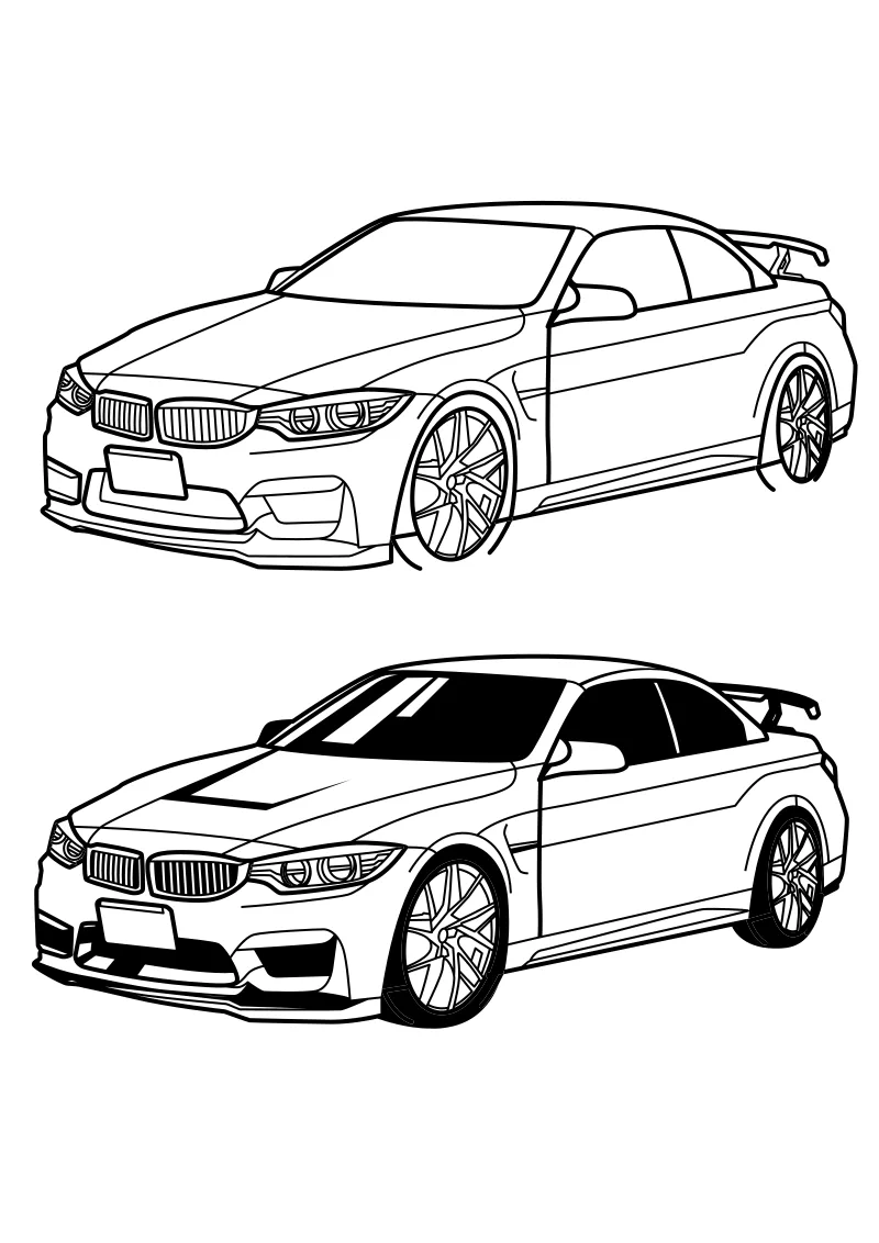Edukacyjna kolorowanka bmw do wydruku