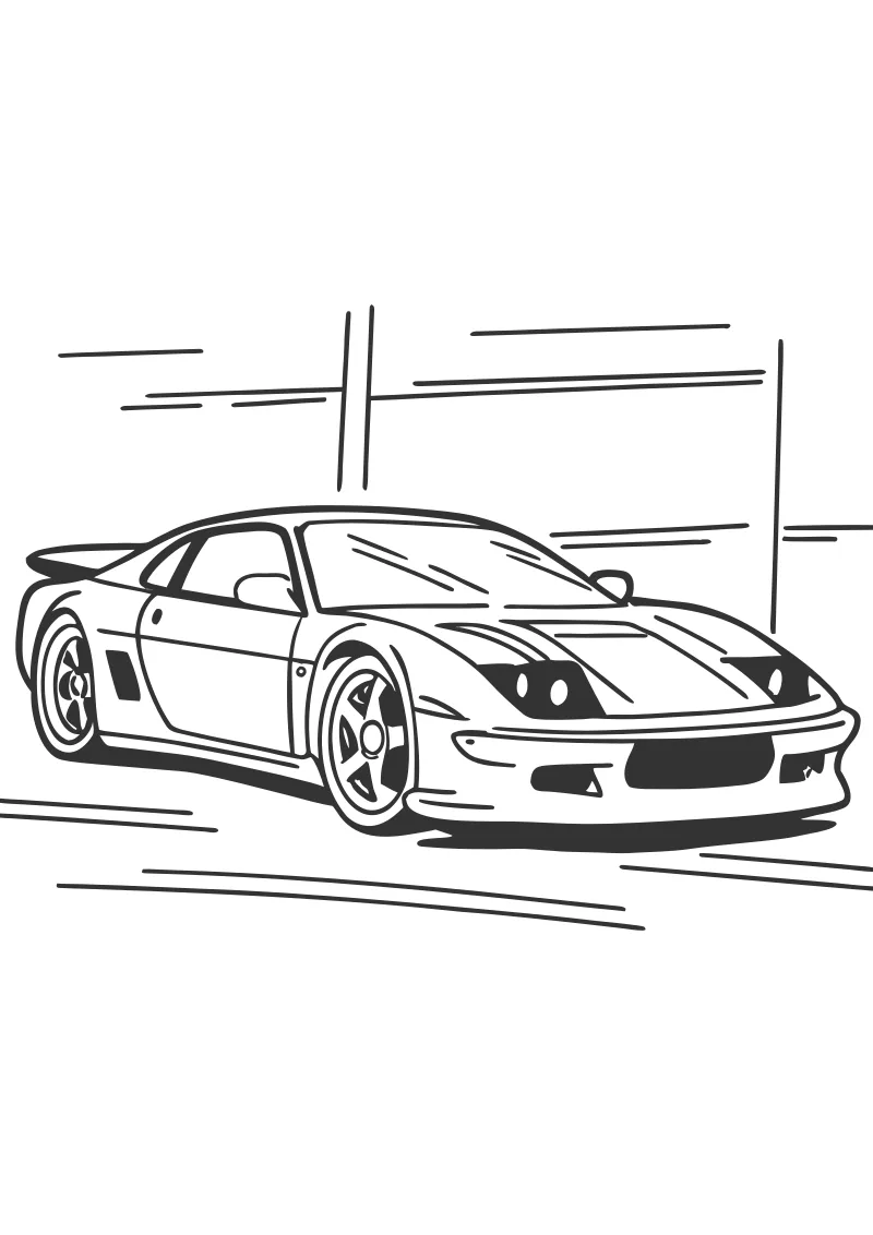 Kolorowanka bugattii – format A4 PDF