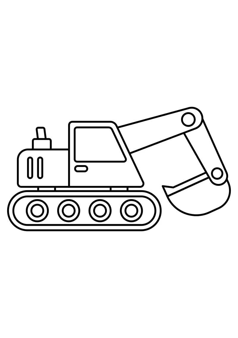 kolorowanka do druku koparki PDF