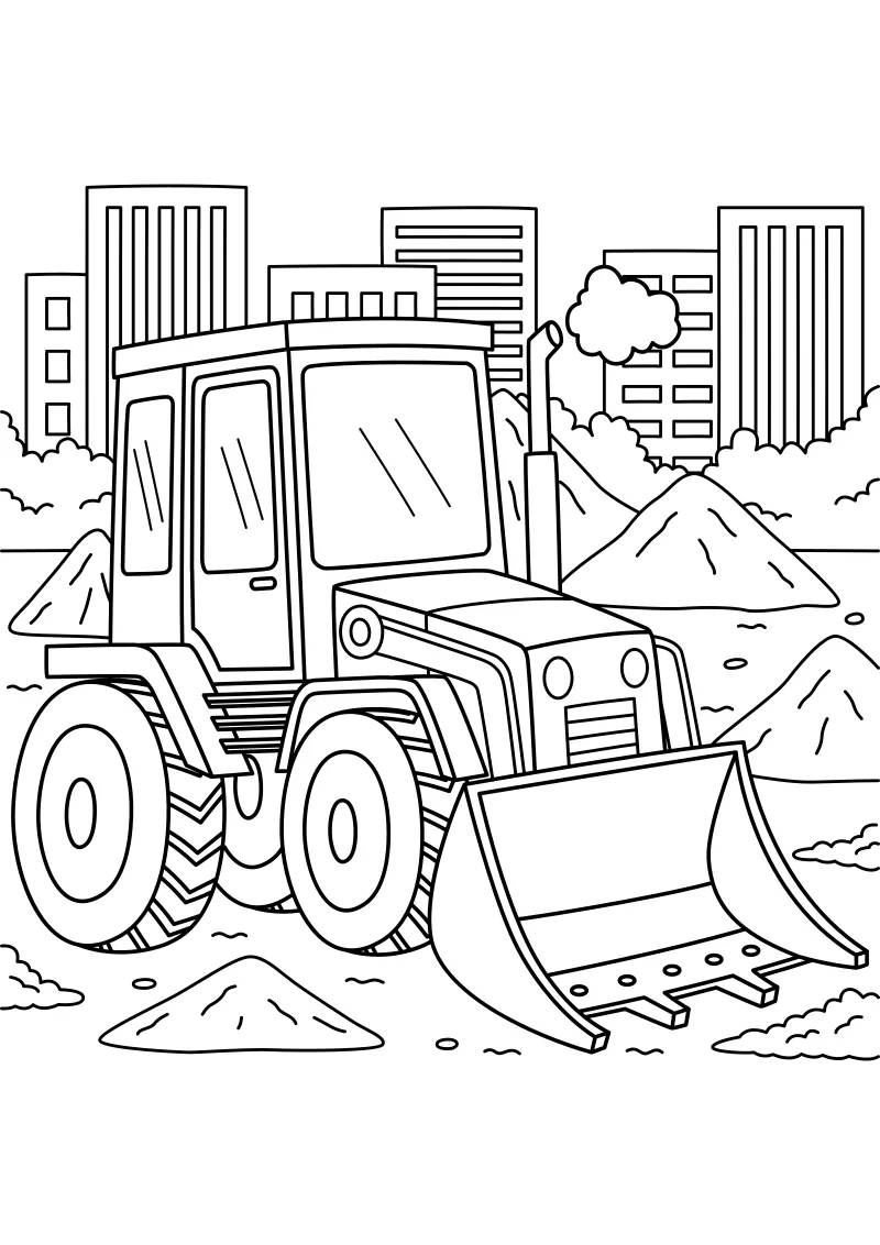 kolorowanka do druku koparki PDF