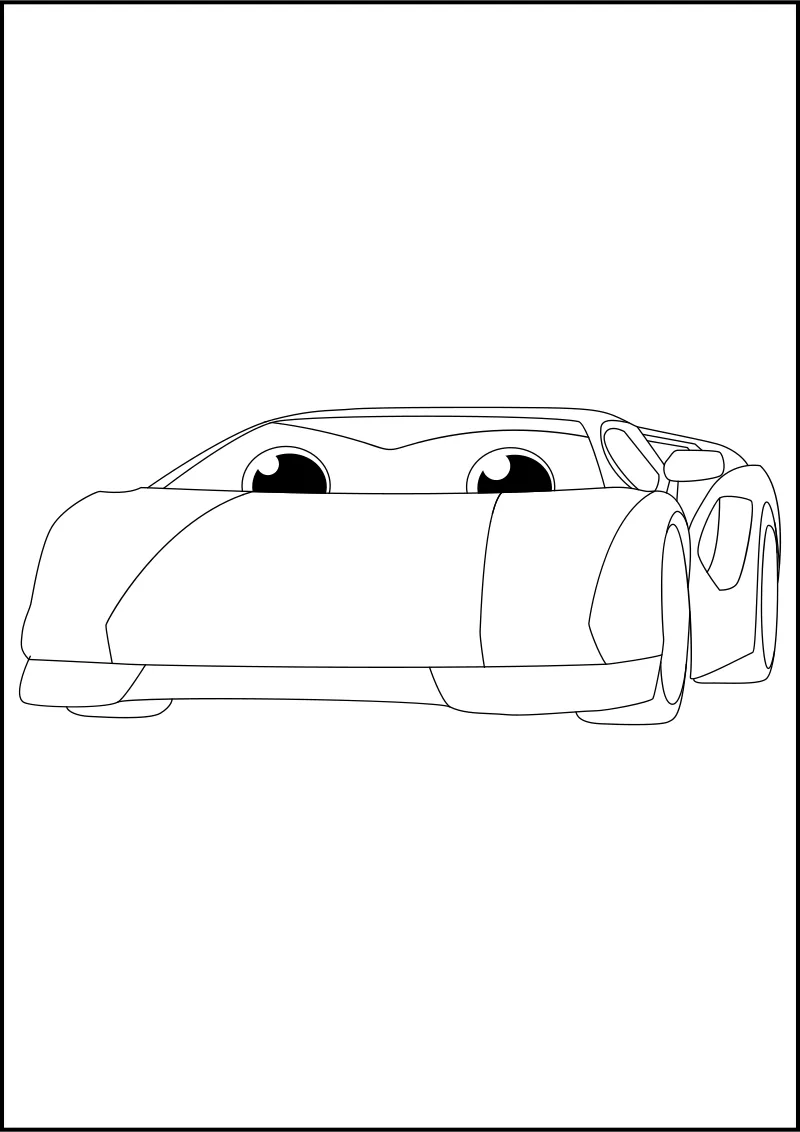 Łatwa kolorowanka lamborghini dla przedszkolaka