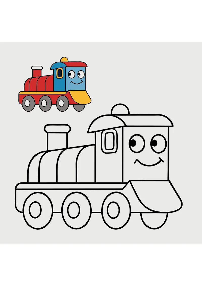 pociagi kolorowanki dla dzieci