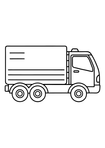 Łatwa kolorowanka tir dla przedszkolaka