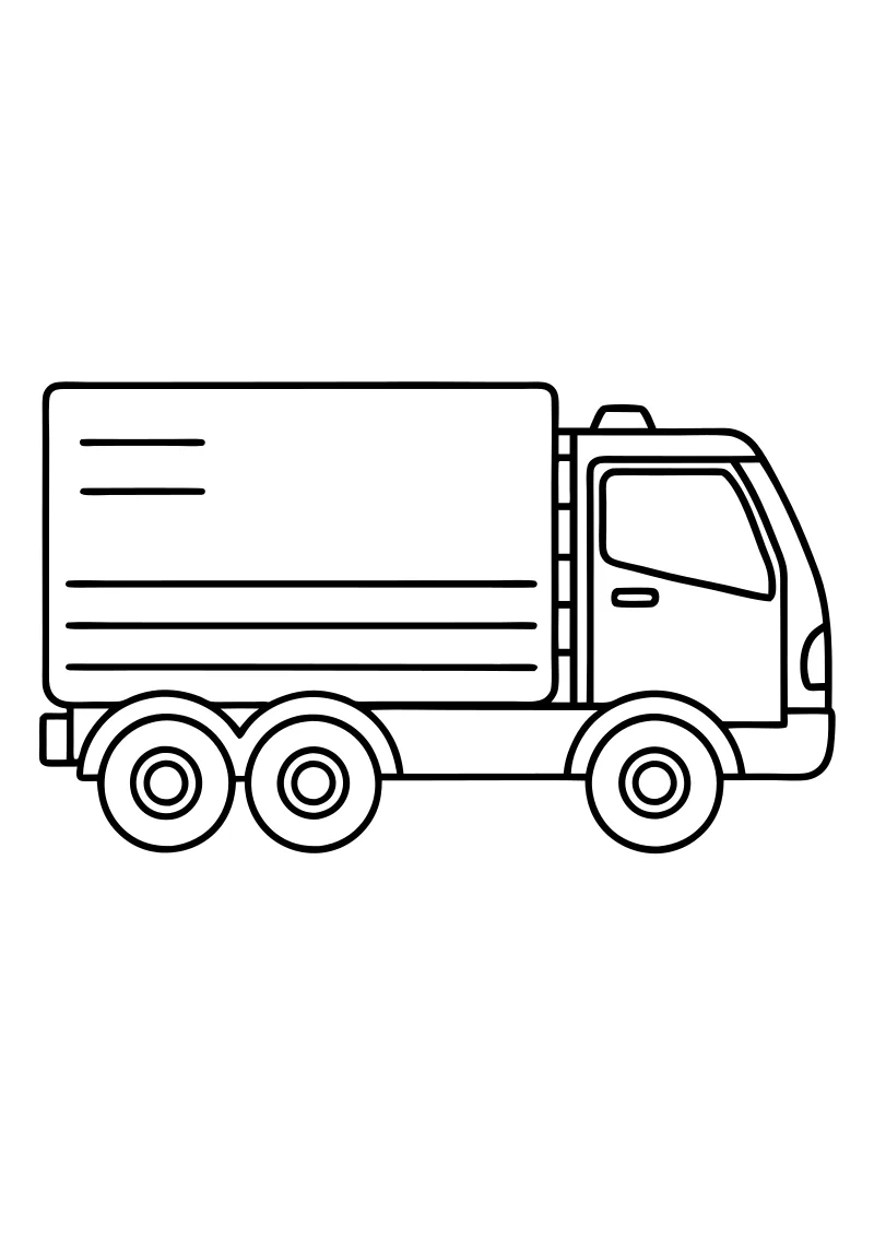 Łatwa kolorowanka tir dla przedszkolaka
