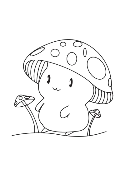 kolorowanka do druku grzyby PDF