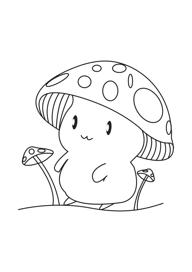 kolorowanka do druku grzyby PDF