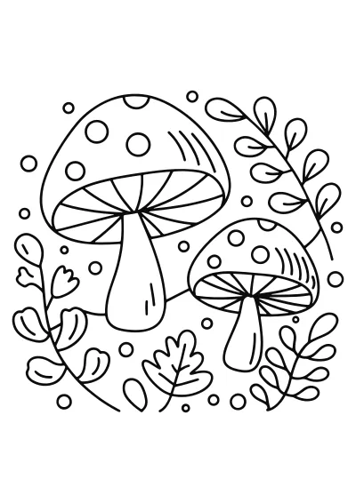 Kolorowanka grzyby – format A4 PDF