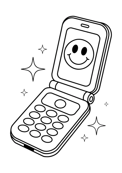 Łatwa kolorowanka telefon dla przedszkolaka