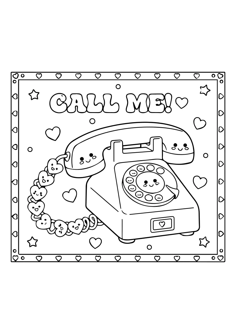 Darmowa kolorowanka telefon do druku PDF