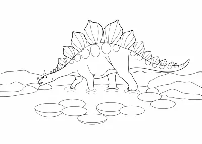 Łatwa kolorowanka dinozaury dla przedszkolaka